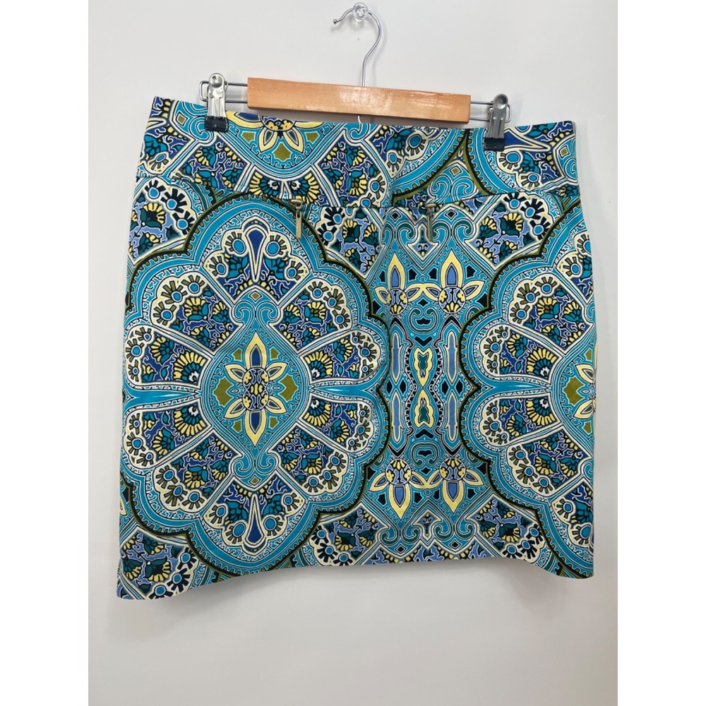 East‎ 5th Petite Aqua Blue Pencil Stretch Skirt Size  Women's 14P